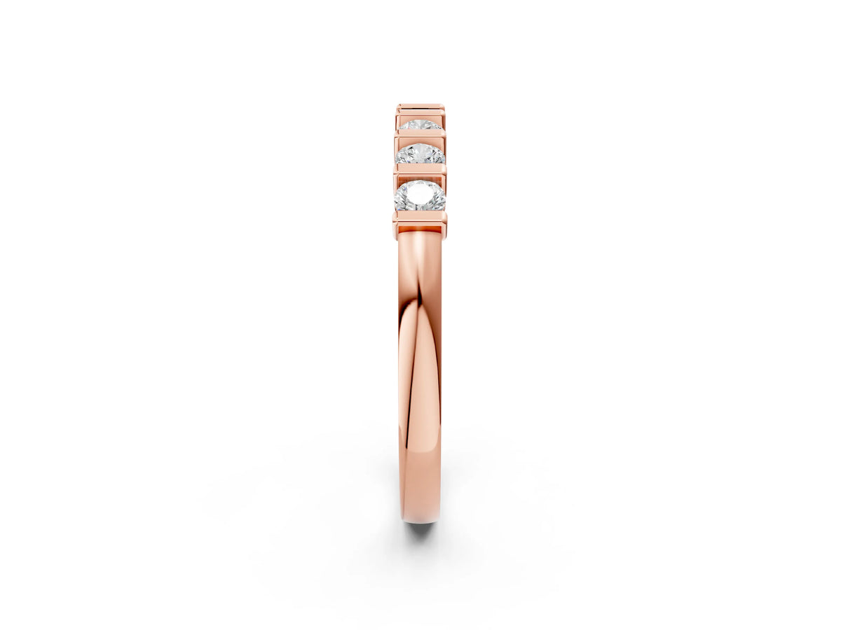Rose gold Channel-Set Round Diamond Half-Eternity Band