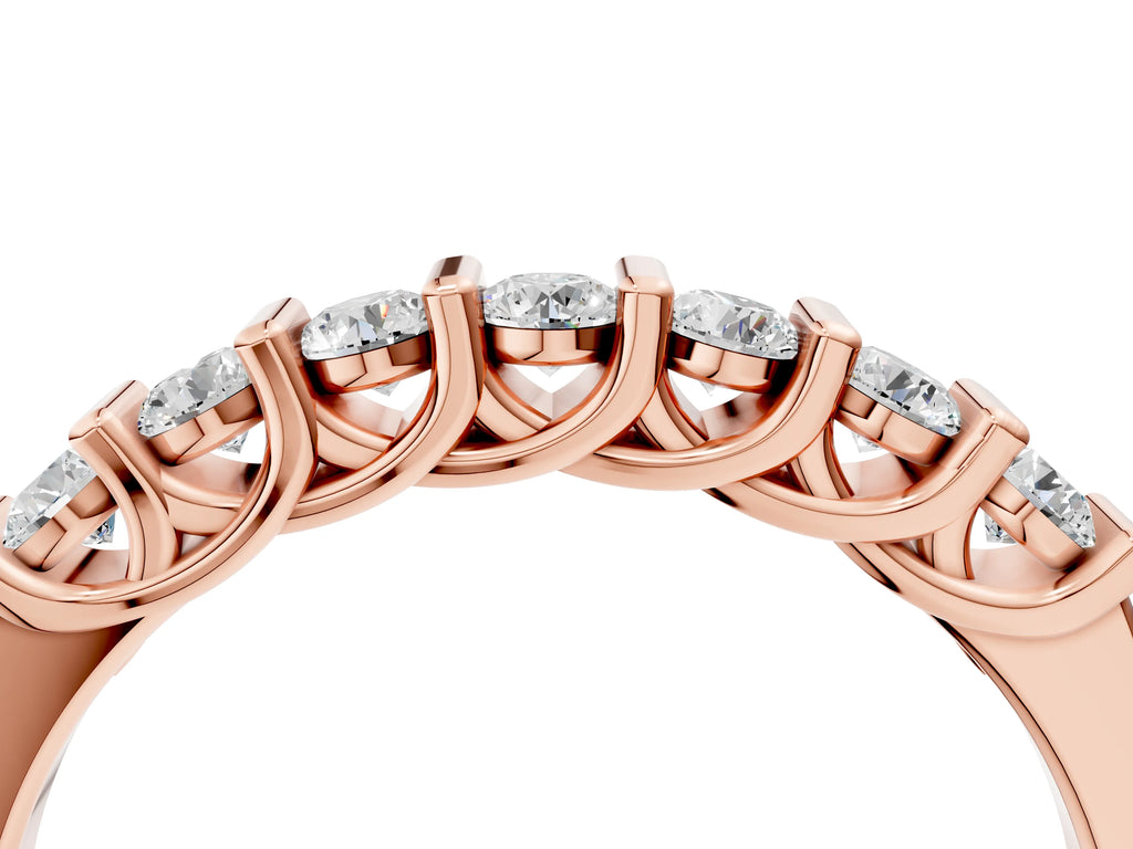 Rose gold Channel-Set Round Diamond Half-Eternity Band