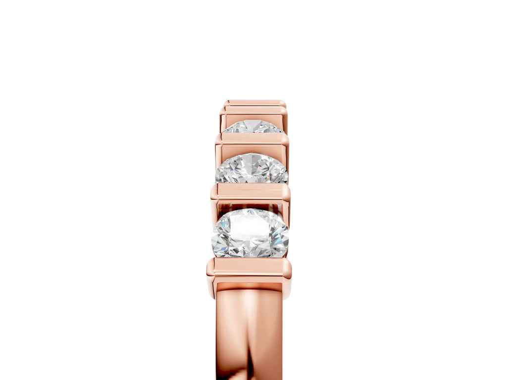 Rose gold Channel-Set Round Diamond Half-Eternity Band
