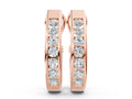 Rose gold Channel-Set Round Diamond Hoop Earrings in White Gold