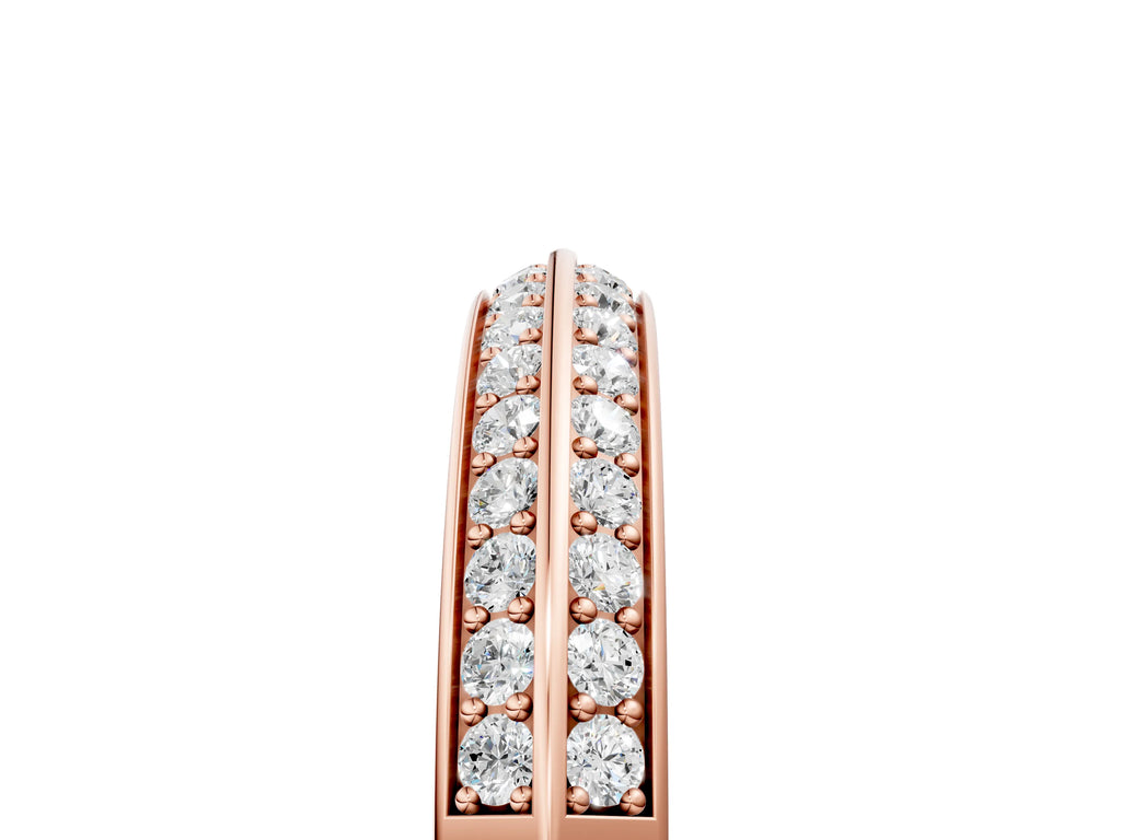 Rose gold Double Row Round Diamond Channel Set Eternity Band