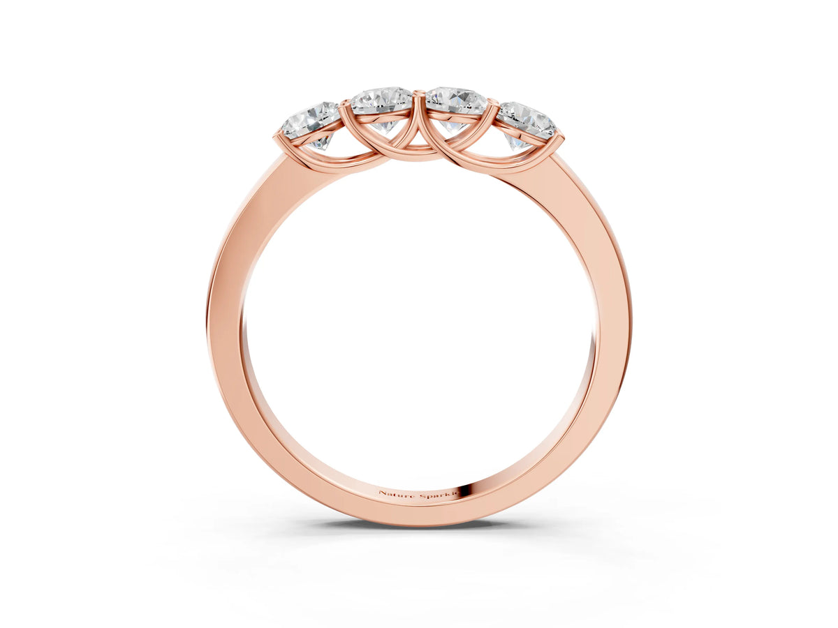 Rose gold Four-Stone Round Diamond Prong-Set Band
