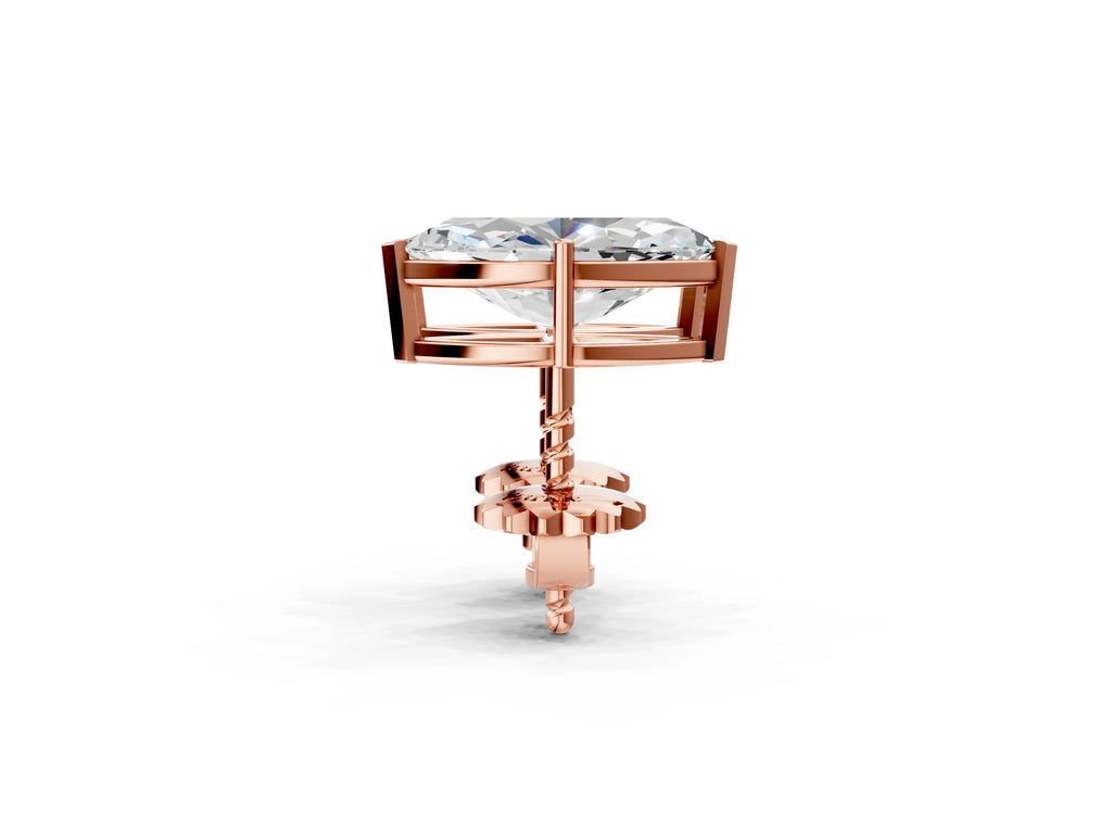 Rose gold Marquise Cut Diamond Stud Earrings