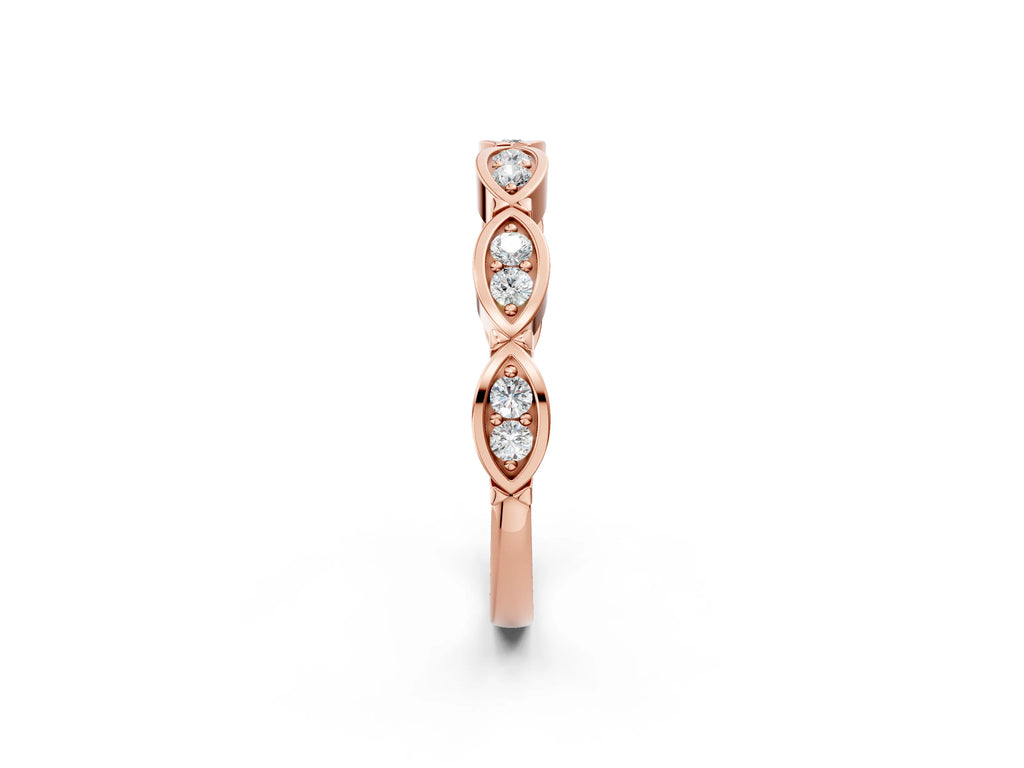 Rose gold Marquise Diamond Bezel Set Eternity Band