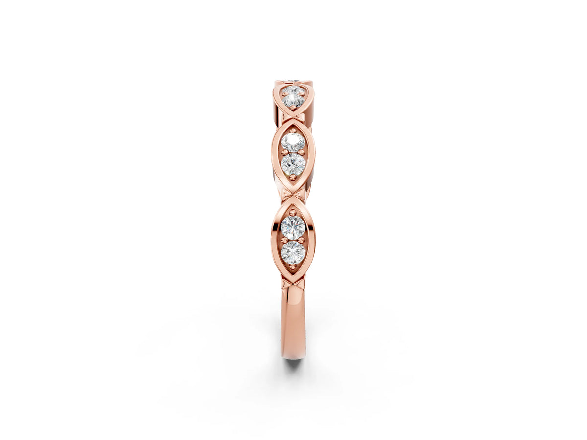 Rose gold Marquise Diamond Bezel Set Eternity Band