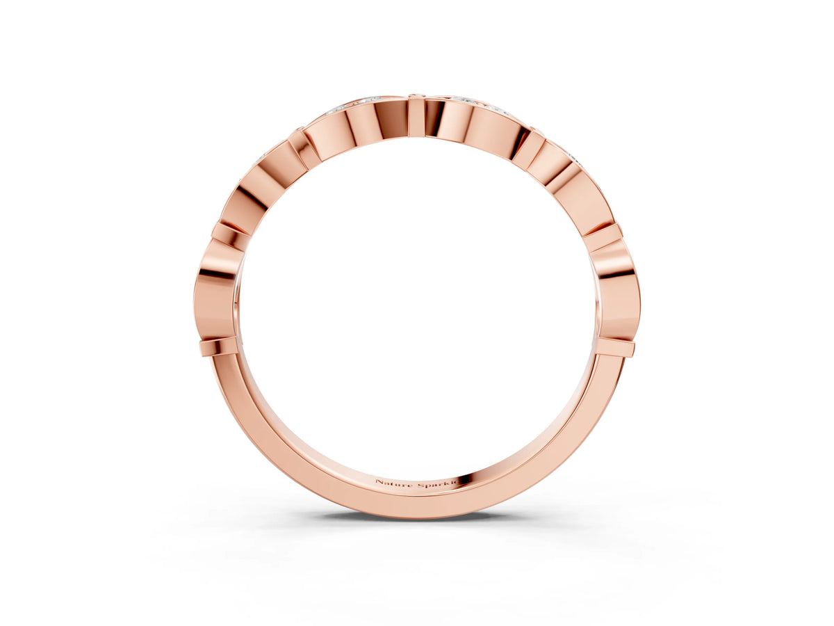 Rose gold Marquise Diamond Bezel Set Eternity Band