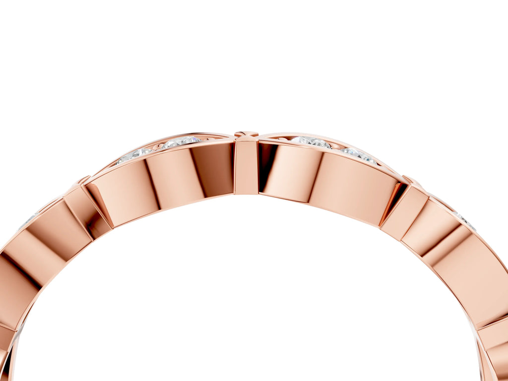 Rose gold Marquise Diamond Bezel Set Eternity Band