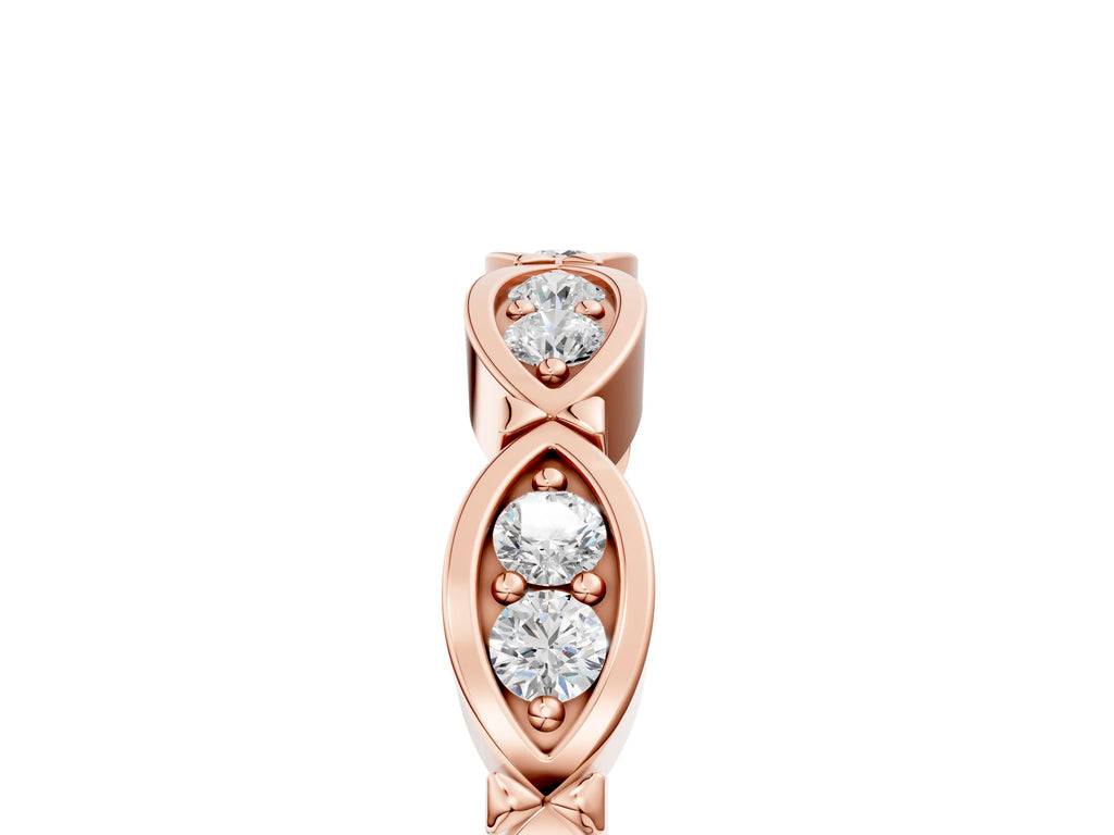 Rose gold Marquise Diamond Bezel Set Eternity Band