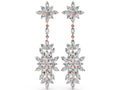 Rose gold Marquise Diamond Floral Dangle Earrings