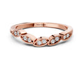 Rose gold Marquise Diamond Leaf Eternity Band with Bezel Setting