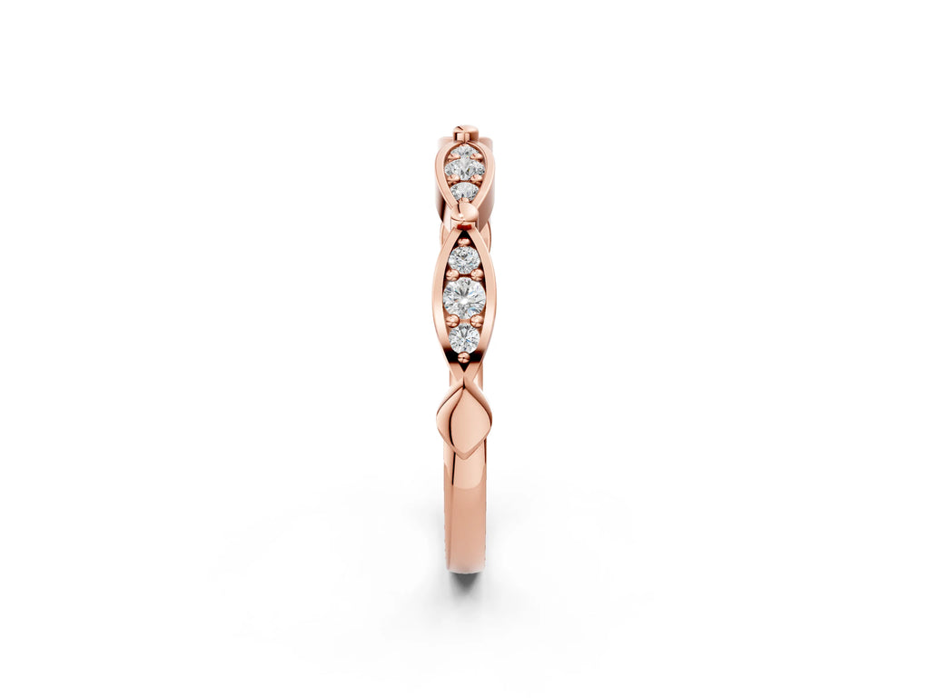 Rose gold Marquise Diamond Pavé Eternity Band with Bezel Setting