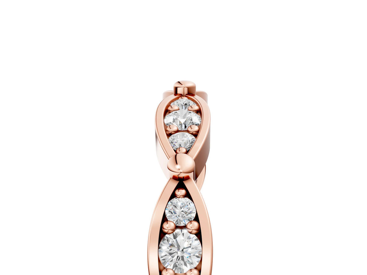 Rose gold Marquise Diamond Pavé Eternity Band with Bezel Setting