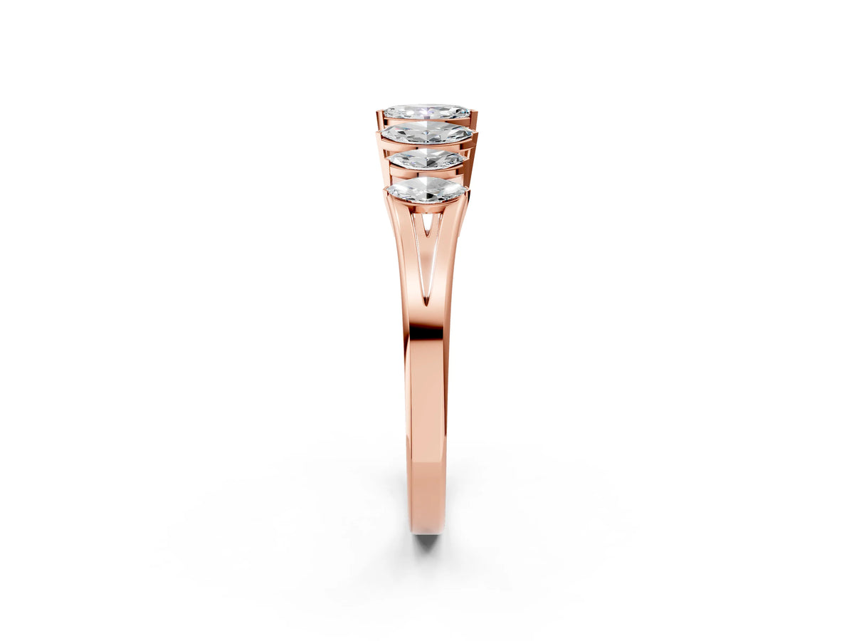 Rose gold Marquise Diamond Prong-Set Half-Eternity Band