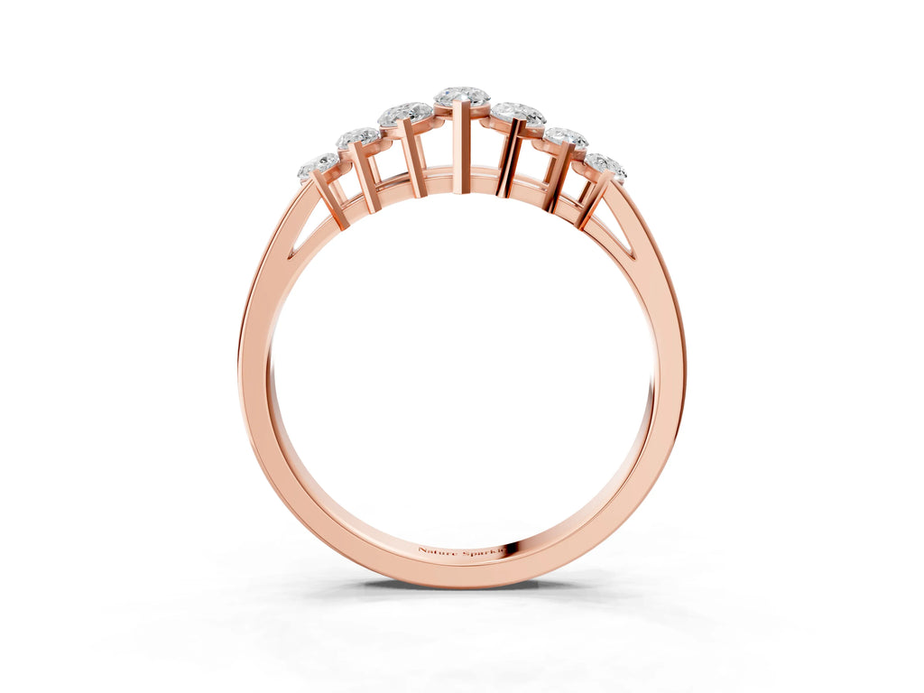 Rose gold Marquise Diamond Prong-Set Half-Eternity Band