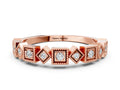 Rose gold Milgrain Square Diamond Eternity Band with Bezel Setting