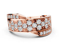 Rose gold Pavé Round Diamond Crossover Band with Bead Prong Setting