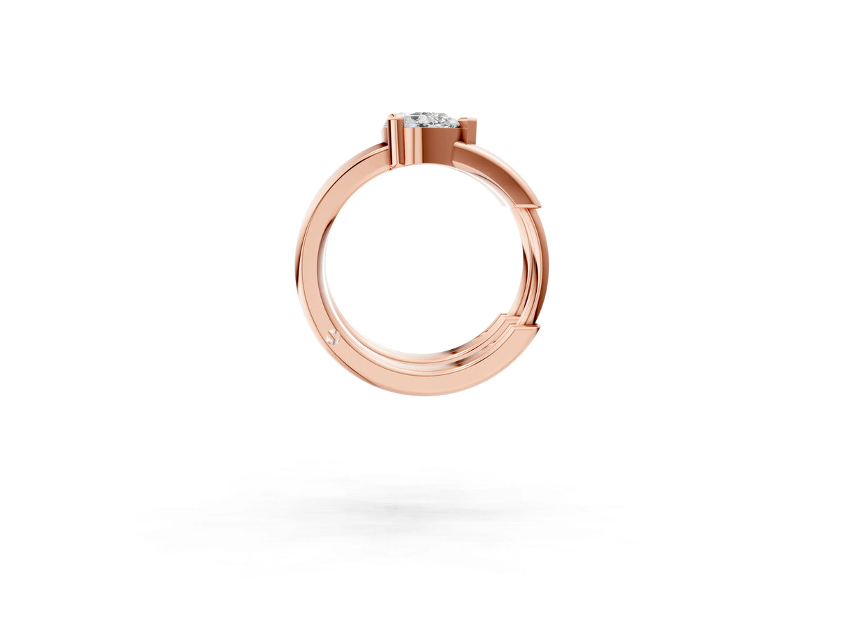 Rose gold Pear Diamond Mini Huggie Hoop Earrings