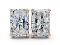 Rose gold Radiant Cut Diamond Stud Earrings