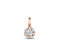 Rose gold Round Diamond Floral Cluster Pendant with Prong Setting