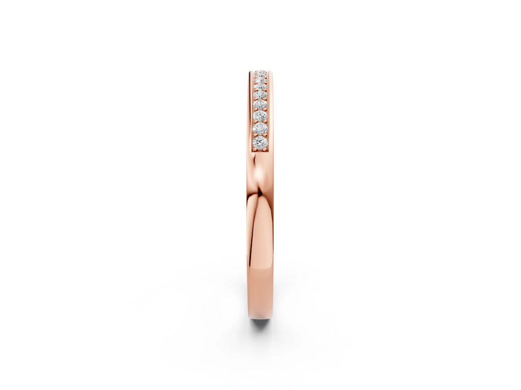 Rose gold Round Diamond Half Eternity Pavé Band