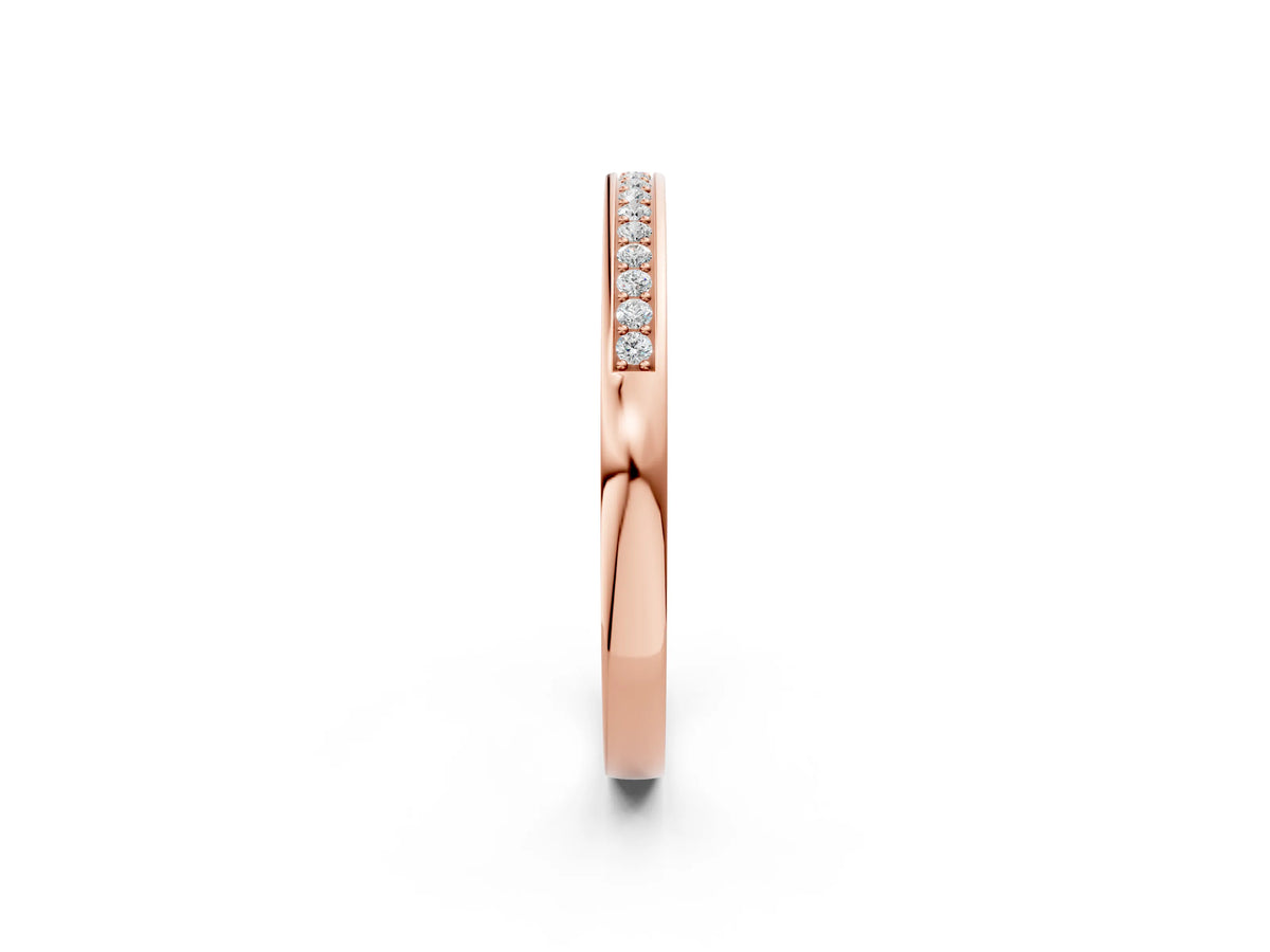 Rose gold Round Diamond Half Eternity Pavé Band