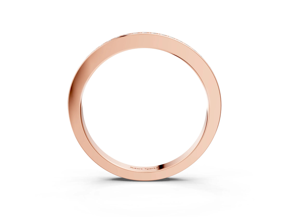 Rose gold Round Diamond Half Eternity Pavé Band