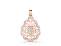 Rose gold Round Diamond Halo Pendant with Filigree Design