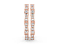 Rose gold Round Diamond Pavé Bamboo Hoop Earrings with Four-Prong Setting