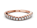 Rose gold Round Diamond Pavé Curved Band with Shared Prong Setting