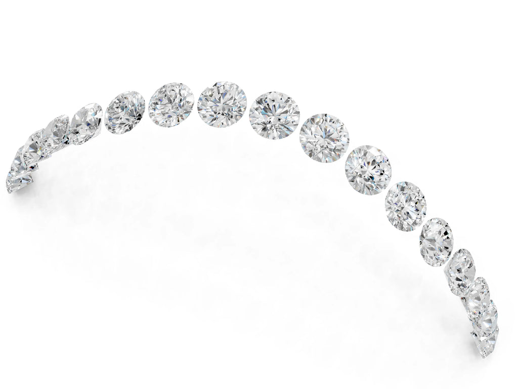 Rose gold Round Diamond Pavé Curved Band with Shared Prong Setting
