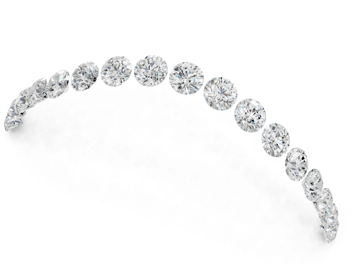 Rose gold Round Diamond Pavé Curved Band with Shared Prong Setting