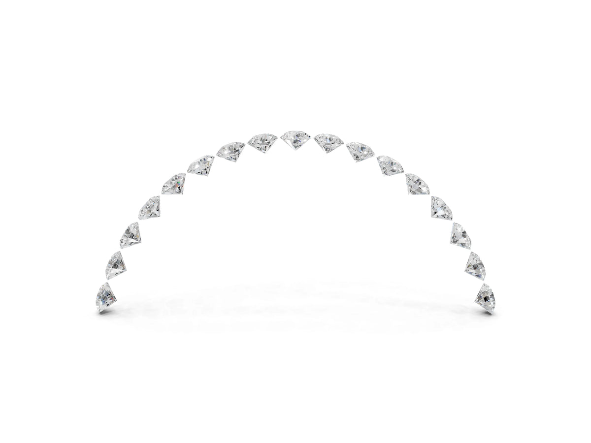 Rose gold Round Diamond Pavé Curved Band with Shared Prong Setting