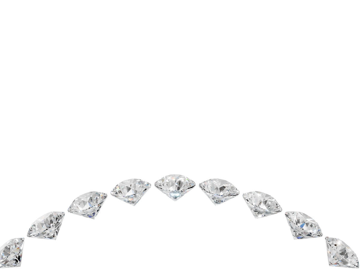 Rose gold Round Diamond Pavé Curved Band with Shared Prong Setting