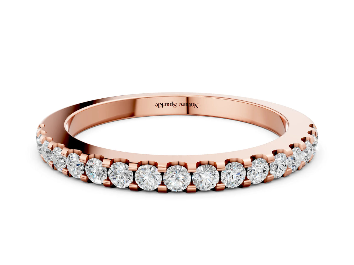 Rose gold Round Diamond Pavé Eternity Band with Micro Prong Setting