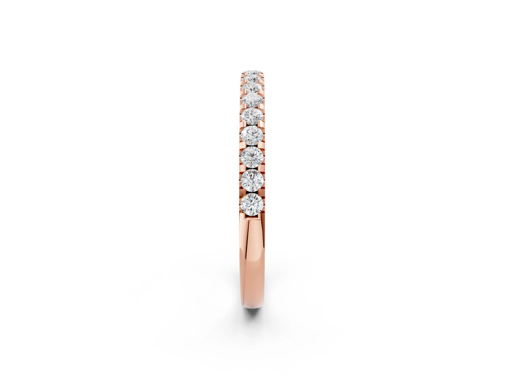 Rose gold Round Diamond Pavé Eternity Band with Micro Prong Setting