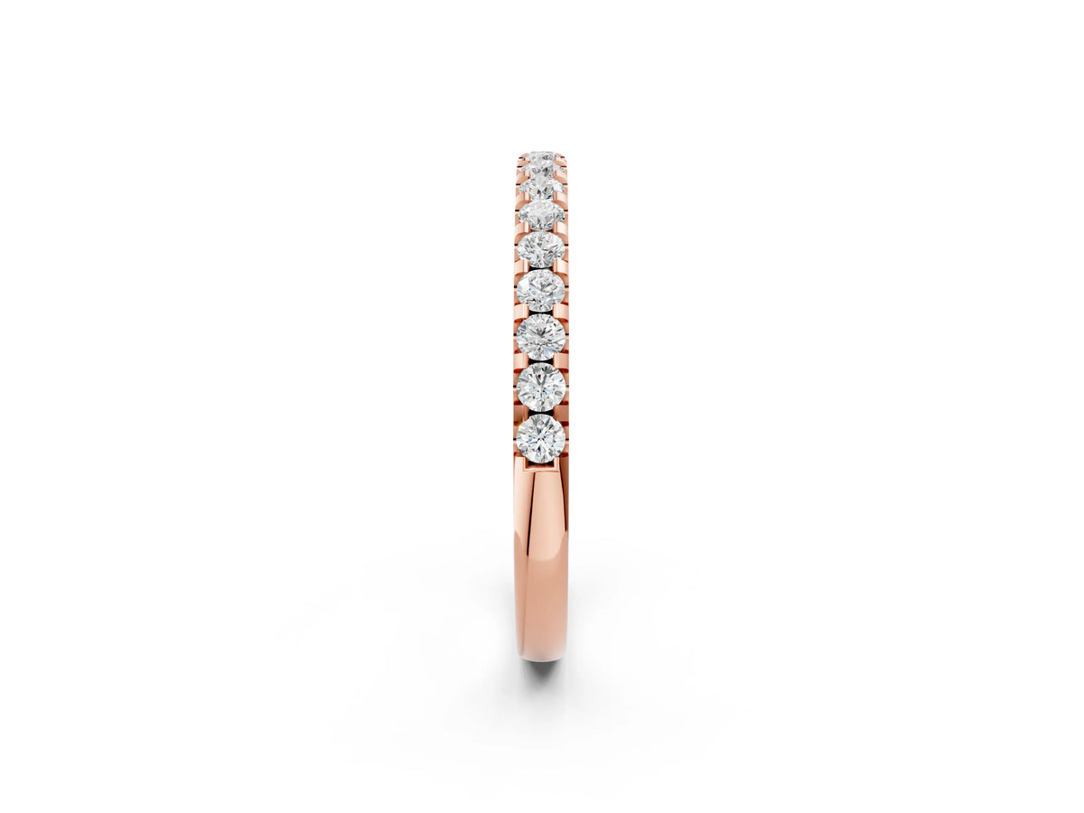 Rose gold Round Diamond Pavé Eternity Band with Micro Prong Setting