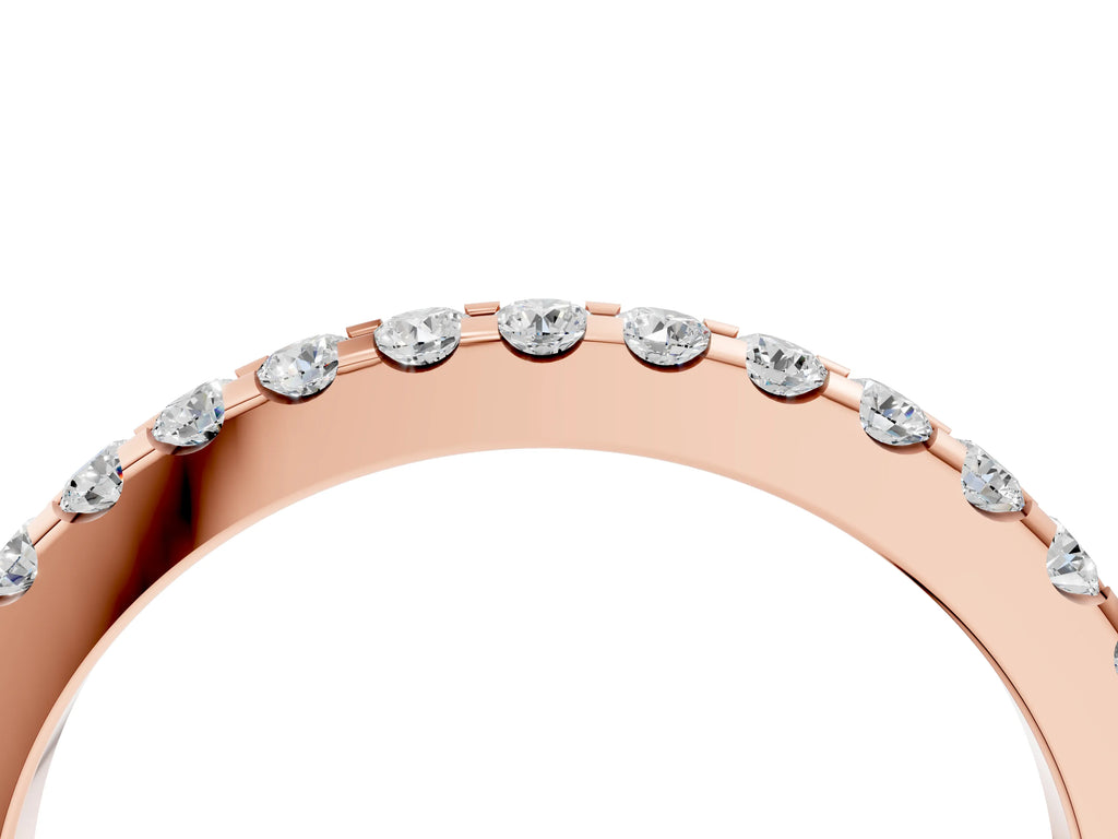 Rose gold Round Diamond Pavé Eternity Band with Micro Prong Setting