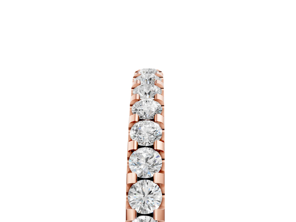 Rose gold Round Diamond Pavé Eternity Band with Micro Prong Setting