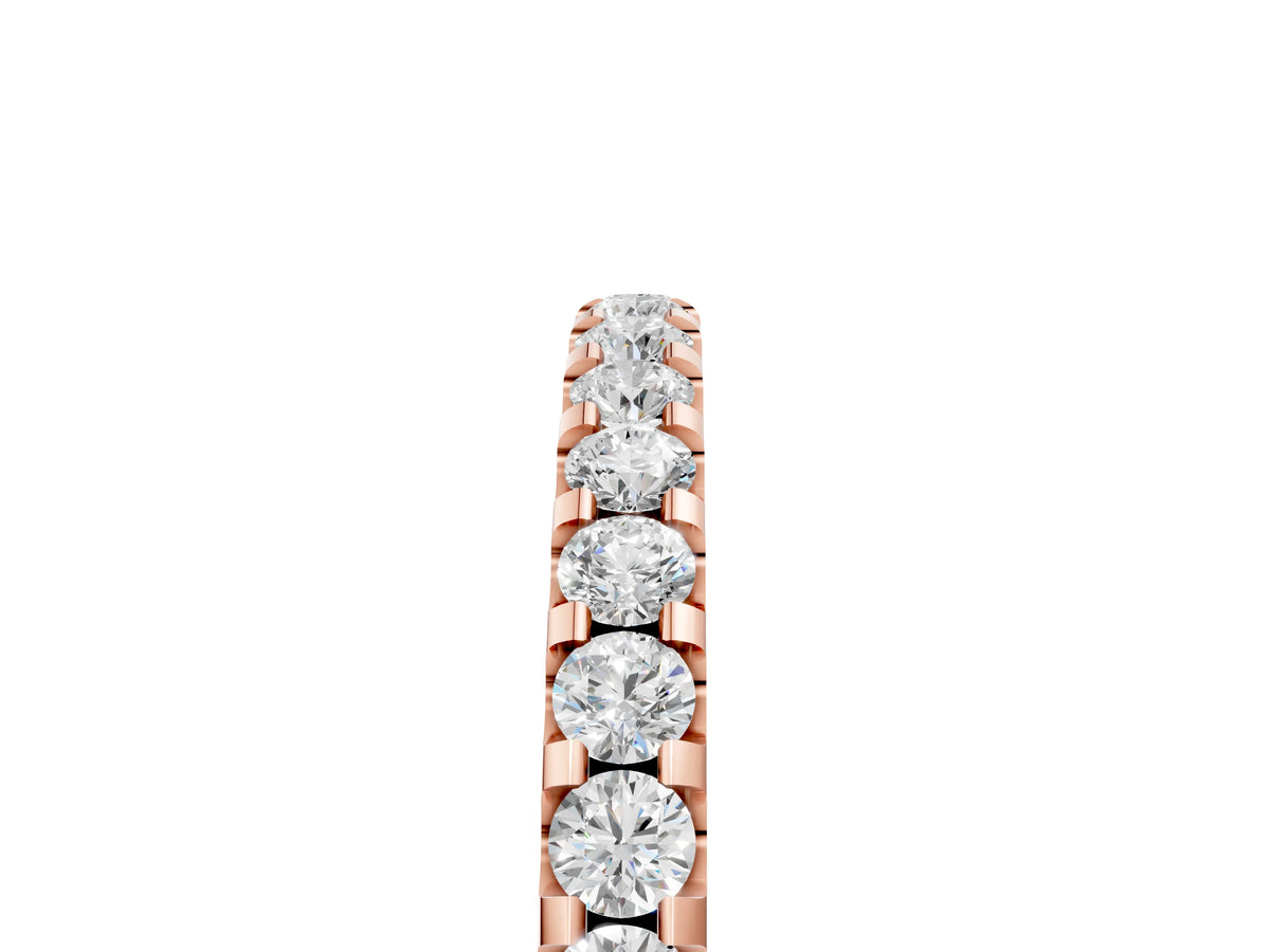 Rose gold Round Diamond Pavé Eternity Band with Micro Prong Setting