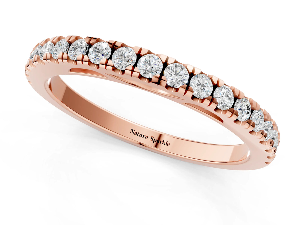 Rose gold Round Diamond Pavé Set Eternity Band