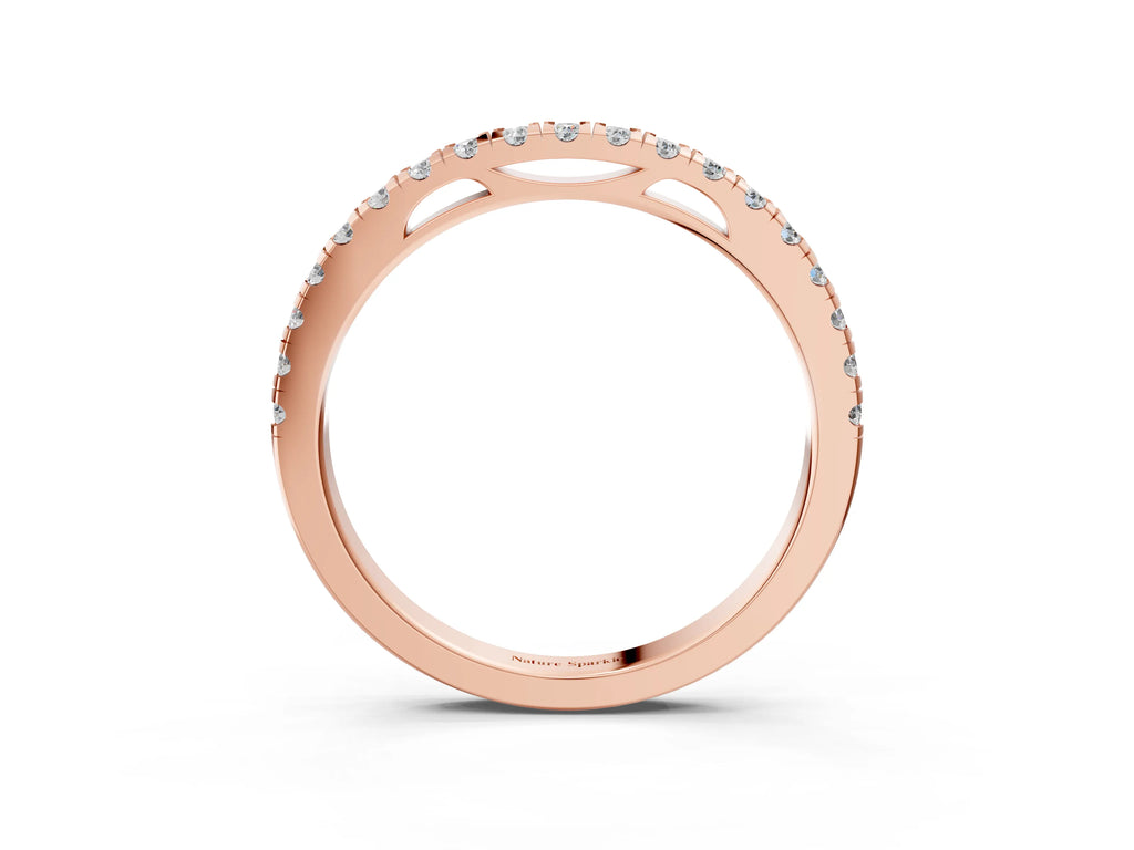 Rose gold Round Diamond Pavé Set Eternity Band