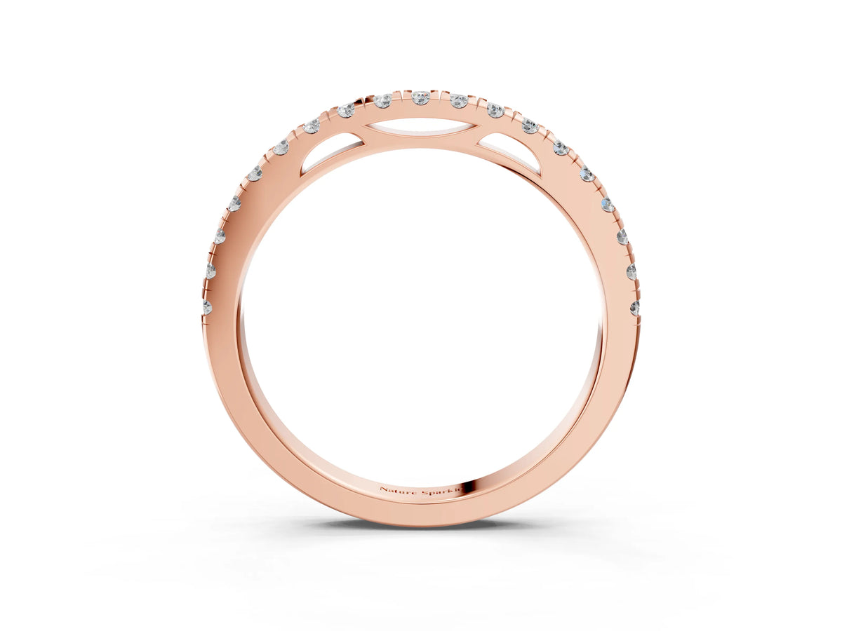 Rose gold Round Diamond Pavé Set Eternity Band