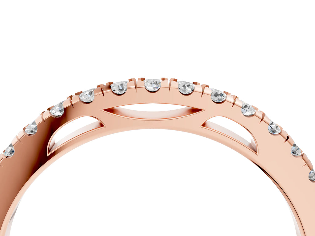 Rose gold Round Diamond Pavé Set Eternity Band