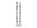 Rose gold Round Diamond Prong Set Hoop Earrings