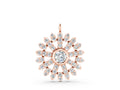 Rose gold Round Diamond Snowflake Pendant with Pavé Setting