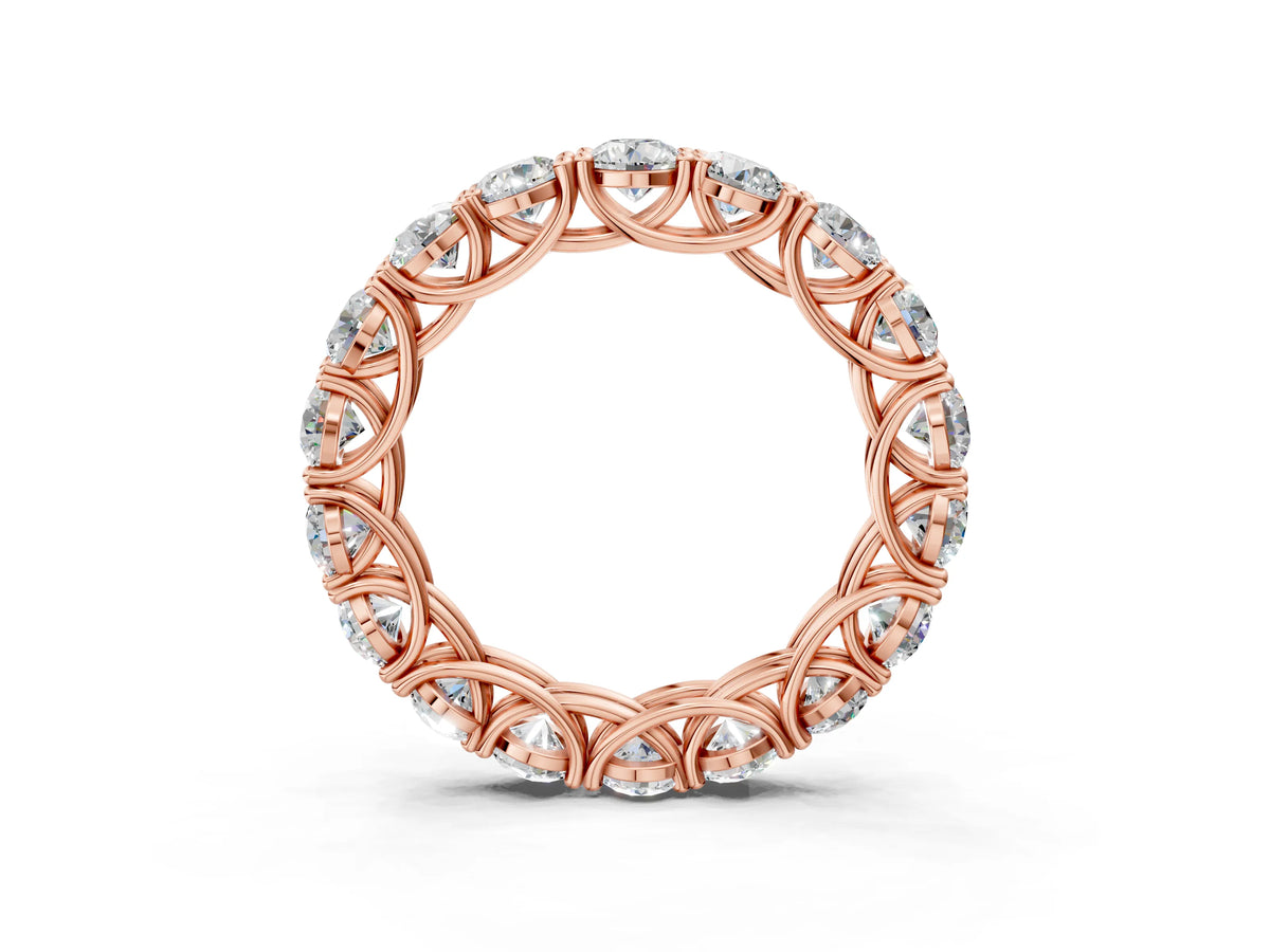 Rose gold Round Diamond Woven Full Eternity Band