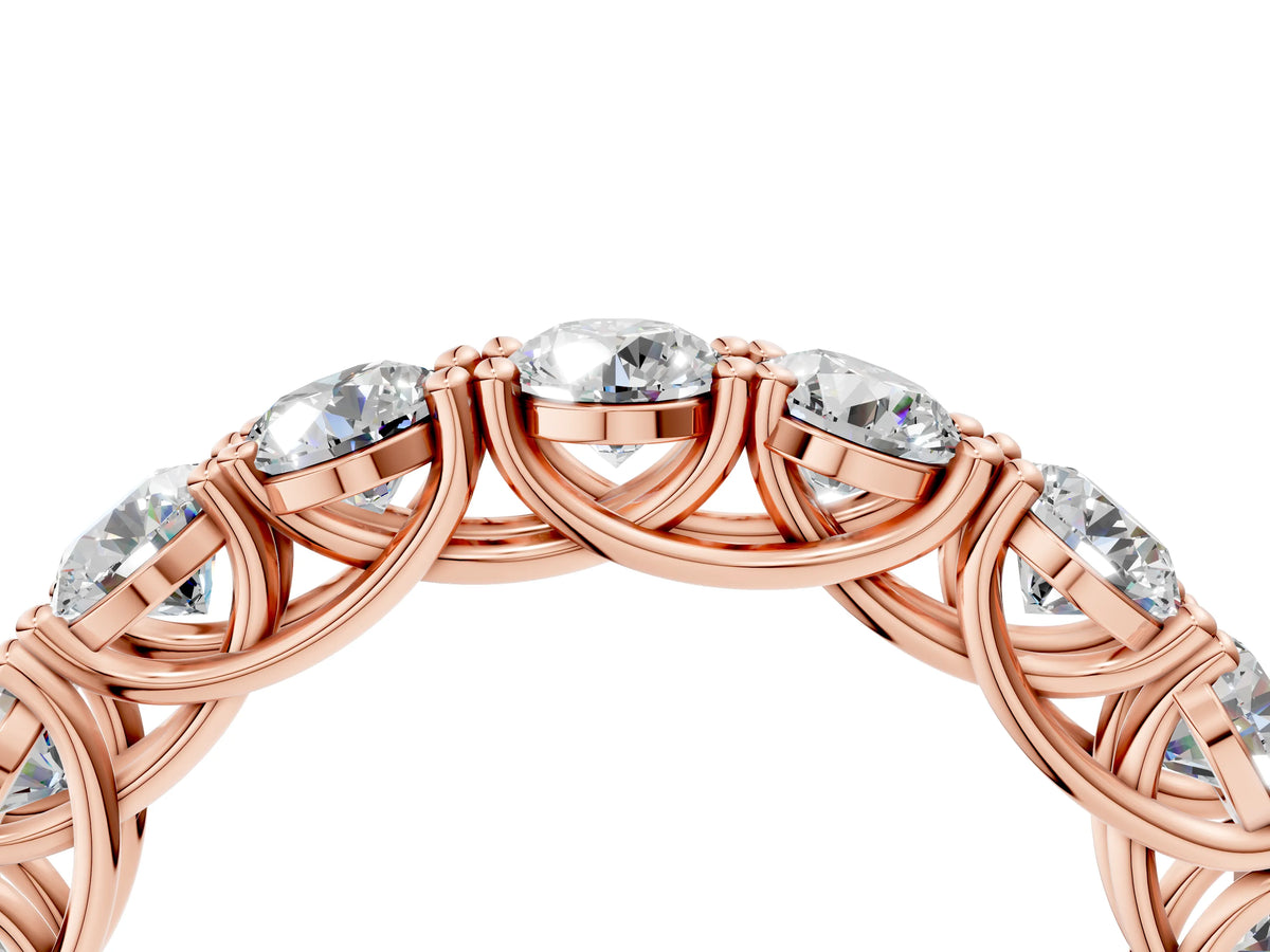 Rose gold Round Diamond Woven Full Eternity Band