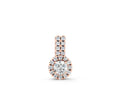 Rose gold Round Halo Diamond Pendant with Double Prong Setting