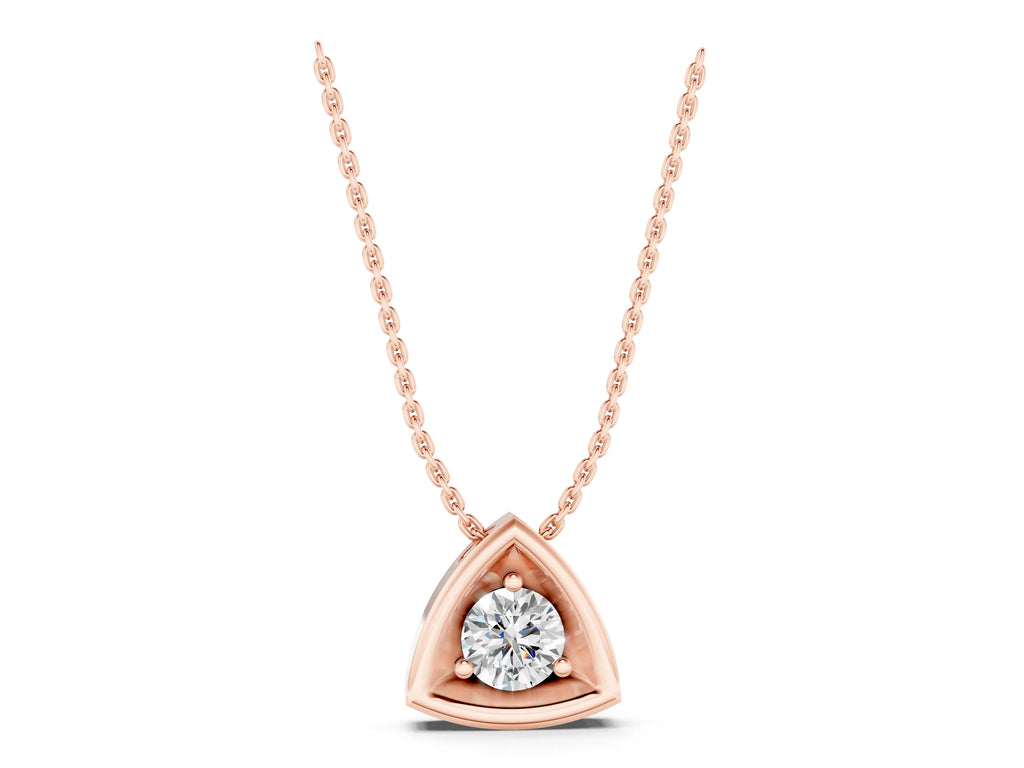 Rose gold Trillion Cut Diamond Bezel Pendant