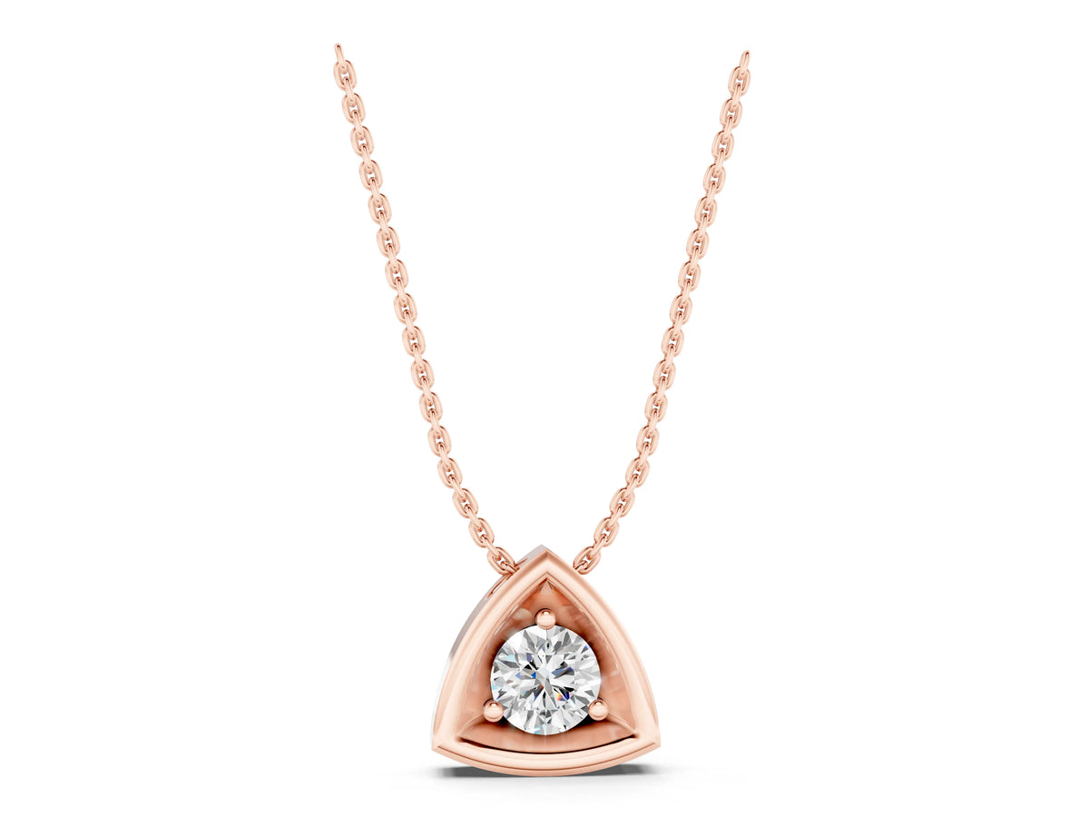 Rose gold Trillion Cut Diamond Bezel Pendant